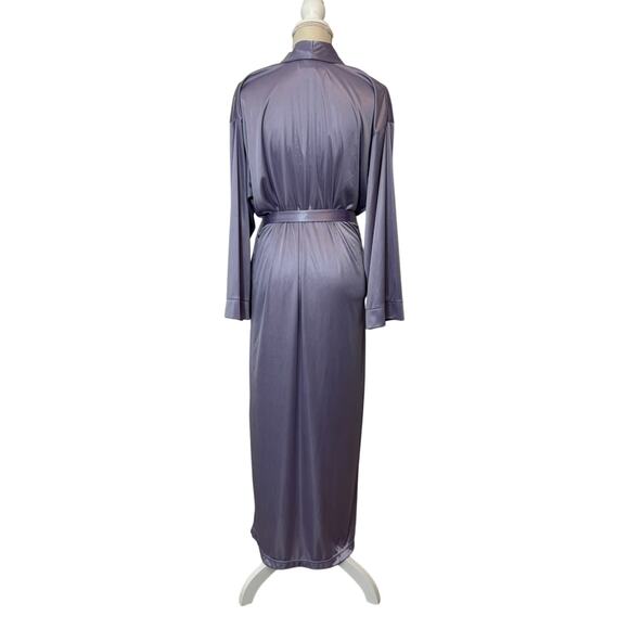 VICTORIA'S SECRET Silky Long Robe Lavender Medium 100% Polyester Soft Romantic - Picture 2 of 7